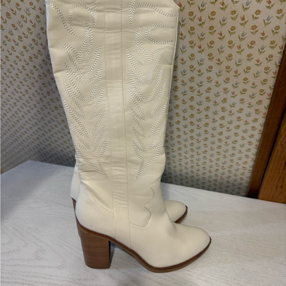 Altar'd State Cream Heeled Boots